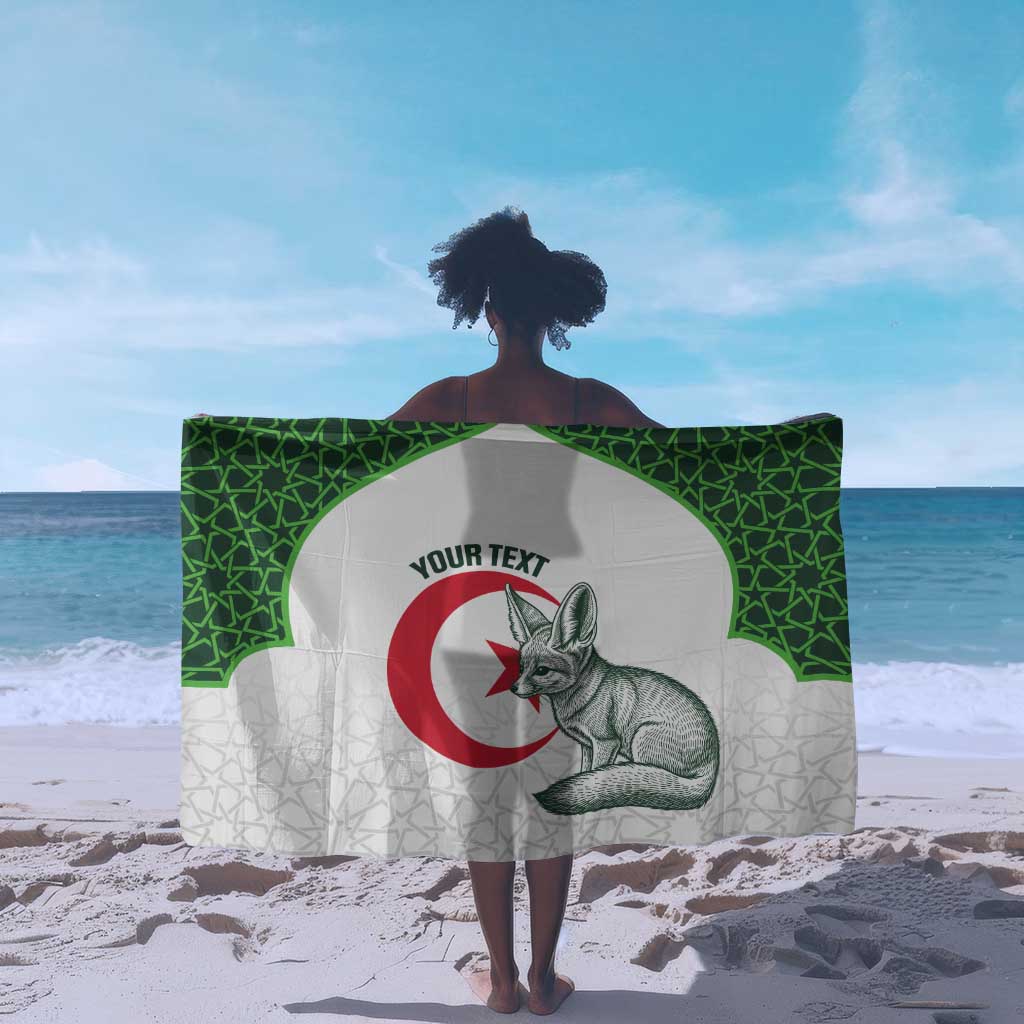 Custom Algeria Football Sarong 2026 Go Greens Fennec With Islamic Pattern - Wonder Print Shop