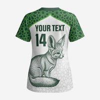 Custom Algeria Football Scrub Top 2026 Go Greens Fennec With Islamic Pattern - Wonder Print Shop