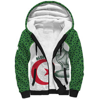 Custom Algeria Football Sherpa Hoodie 2026 Go Greens Fennec With Islamic Pattern - Wonder Print Shop