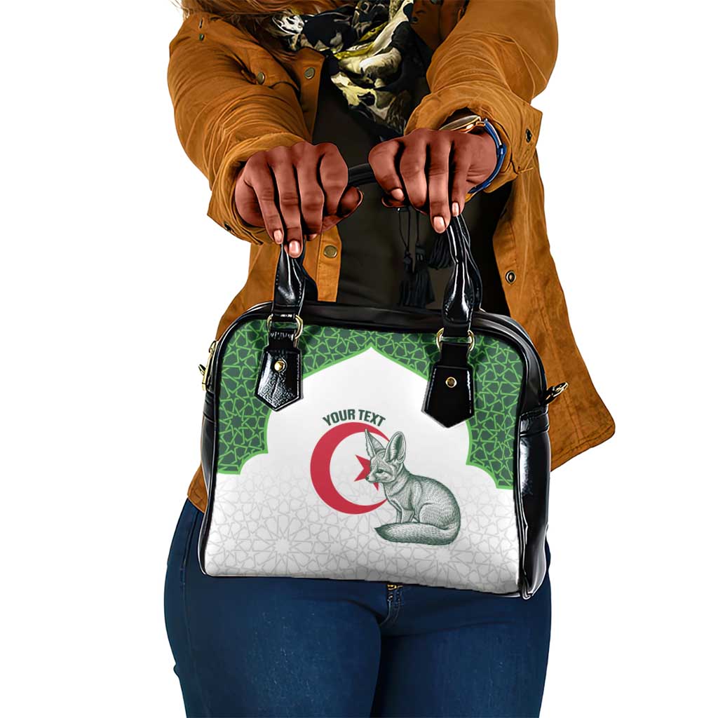 Custom Algeria Football Shoulder Handbag 2026 Go Greens Fennec With Islamic Pattern - Wonder Print Shop