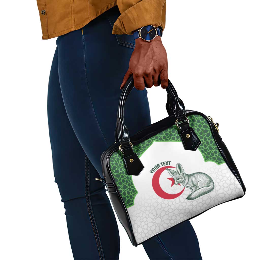 Custom Algeria Football Shoulder Handbag 2026 Go Greens Fennec With Islamic Pattern - Wonder Print Shop