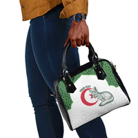 Custom Algeria Football Shoulder Handbag 2026 Go Greens Fennec With Islamic Pattern - Wonder Print Shop
