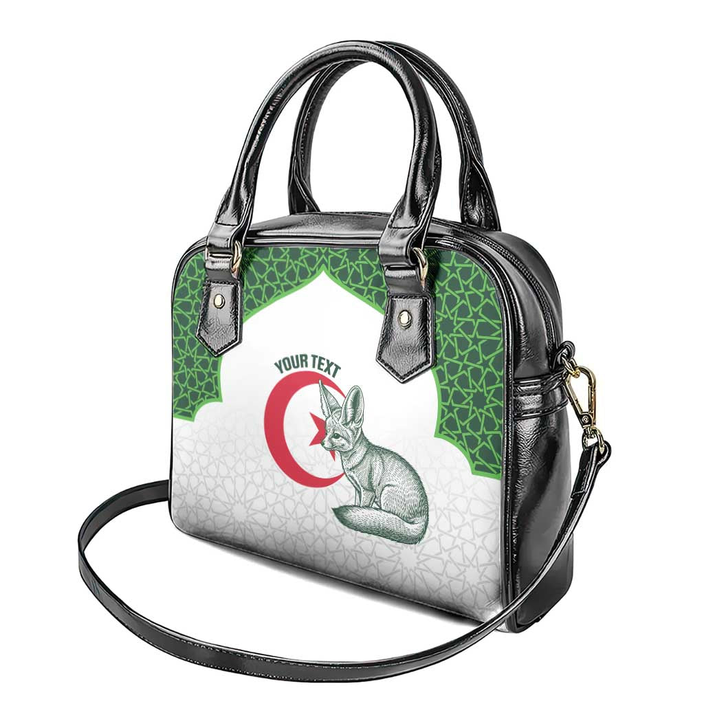 Custom Algeria Football Shoulder Handbag 2026 Go Greens Fennec With Islamic Pattern - Wonder Print Shop