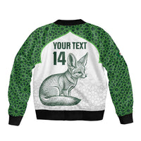 Custom Algeria Football Sleeve Zip Bomber Jacket 2026 Go Greens Fennec With Islamic Pattern - Wonder Print Shop