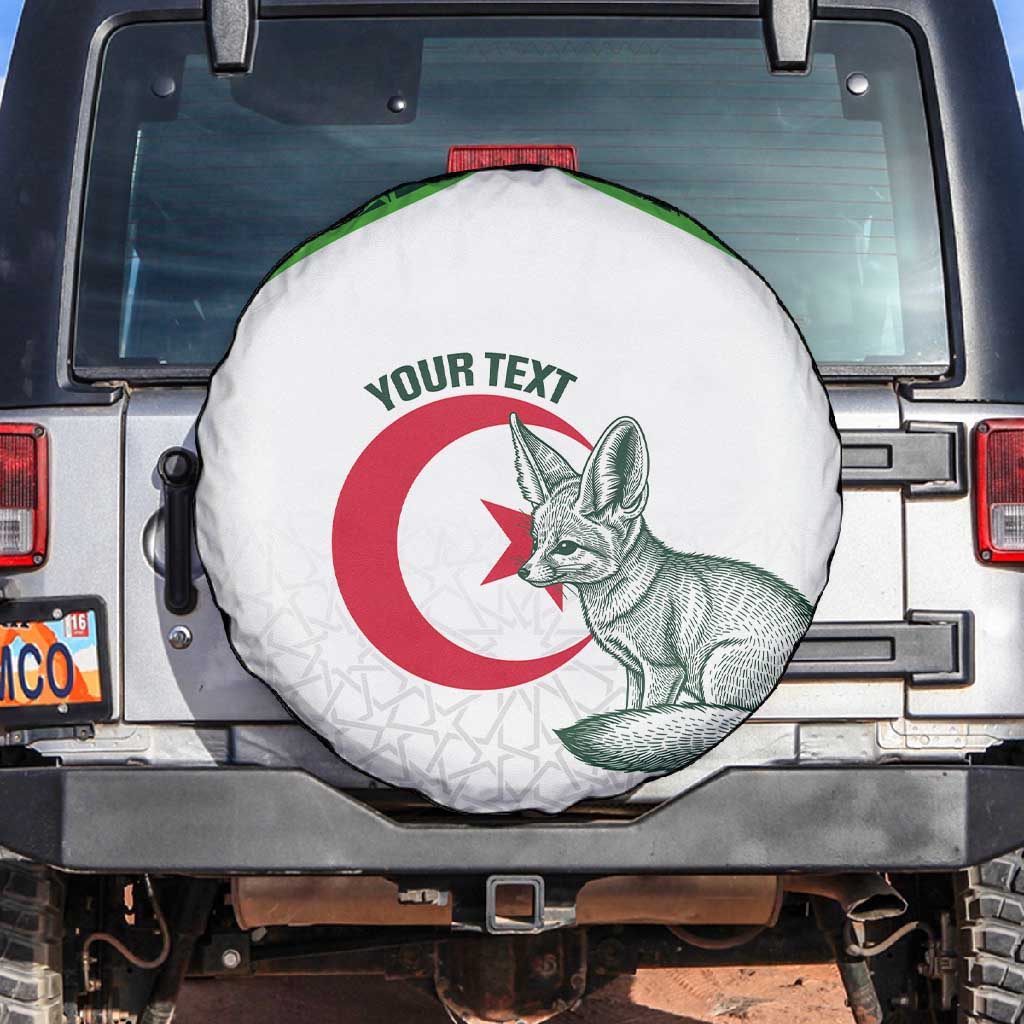 Custom Algeria Football Spare Tire Cover 2026 Go Greens Fennec With Islamic Pattern - Wonder Print Shop