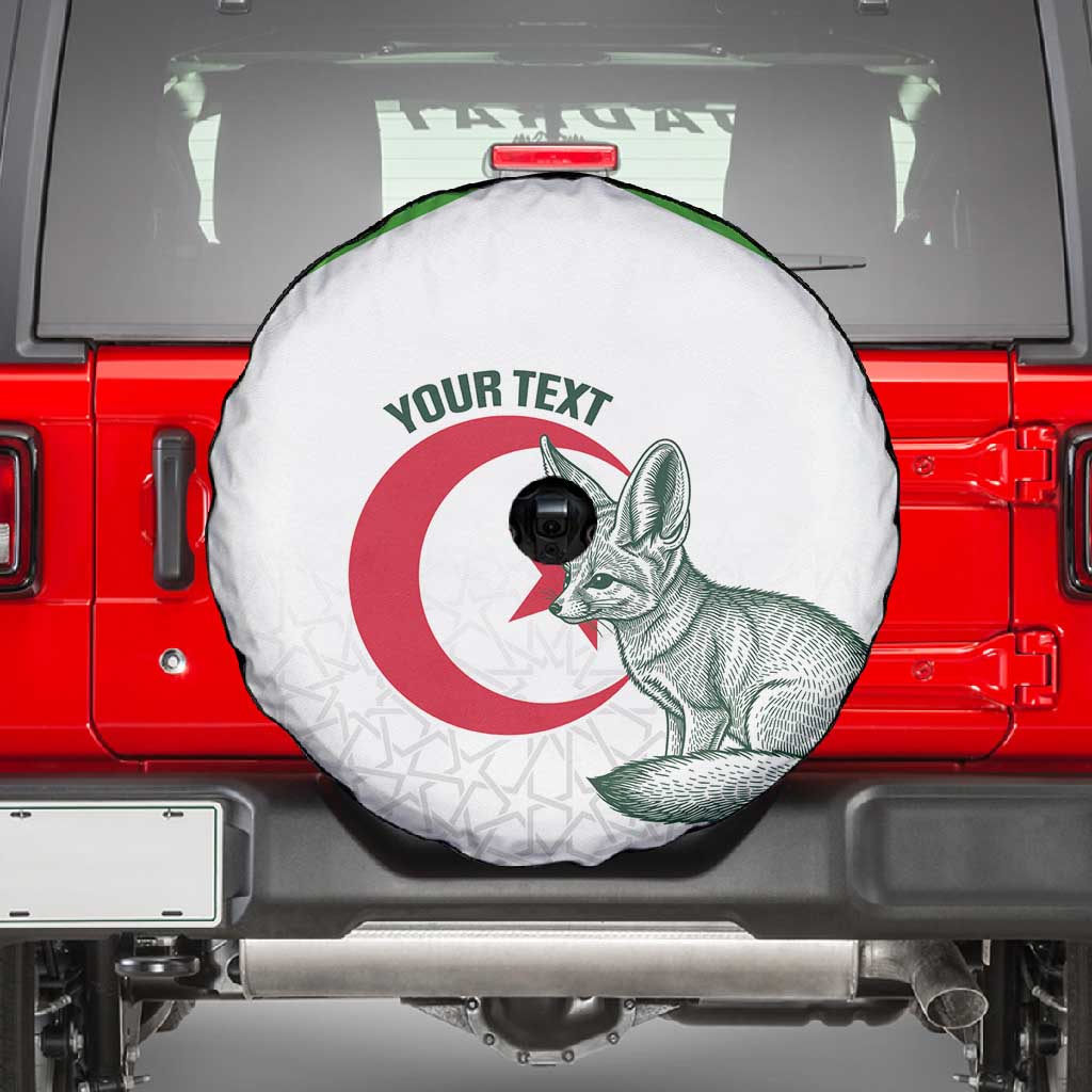 Custom Algeria Football Spare Tire Cover 2026 Go Greens Fennec With Islamic Pattern - Wonder Print Shop