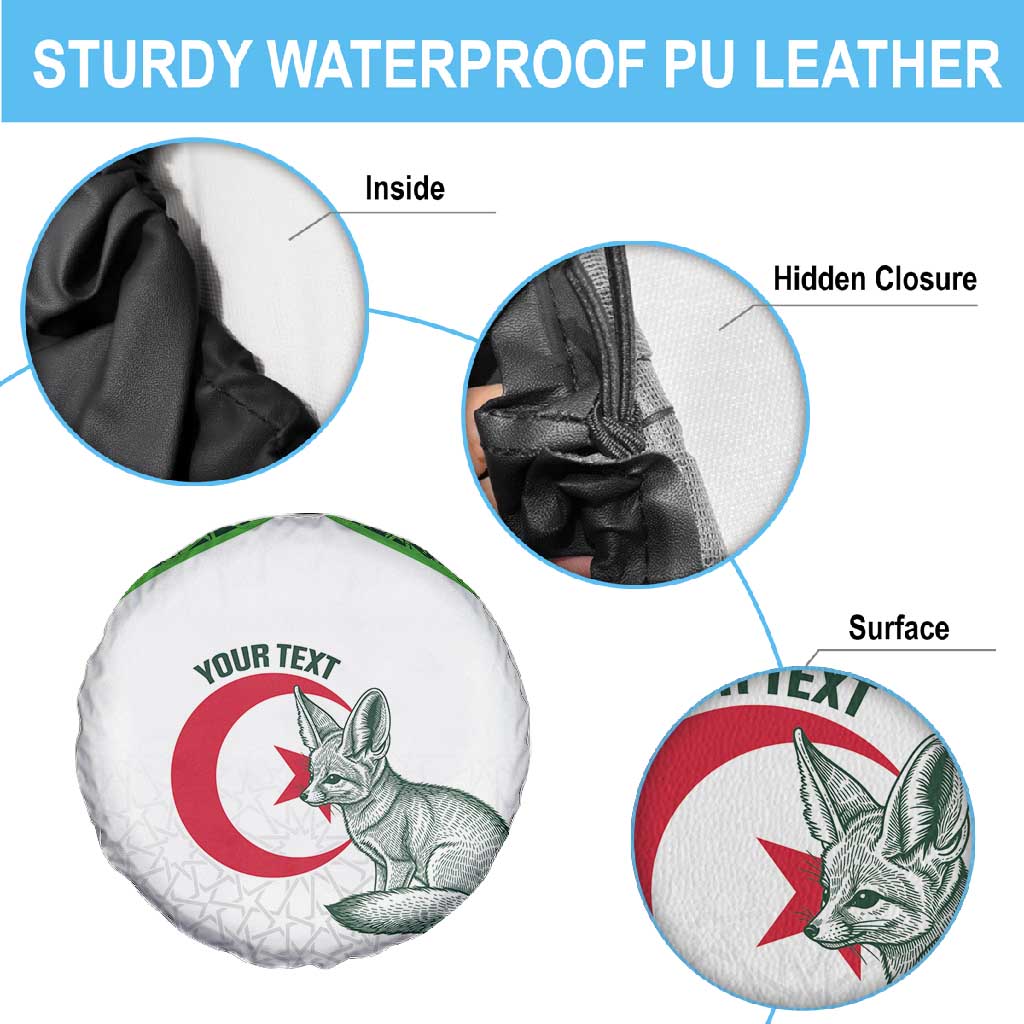 Custom Algeria Football Spare Tire Cover 2026 Go Greens Fennec With Islamic Pattern - Wonder Print Shop
