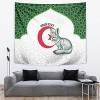 Custom Algeria Football Tapestry 2026 Go Greens Fennec With Islamic Pattern - Wonder Print Shop