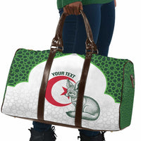 Custom Algeria Football Travel Bag 2026 Go Greens Fennec With Islamic Pattern - Wonder Print Shop