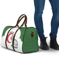 Custom Algeria Football Travel Bag 2026 Go Greens Fennec With Islamic Pattern - Wonder Print Shop