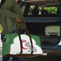 Custom Algeria Football Travel Bag 2026 Go Greens Fennec With Islamic Pattern - Wonder Print Shop