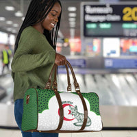 Custom Algeria Football Travel Bag 2026 Go Greens Fennec With Islamic Pattern - Wonder Print Shop