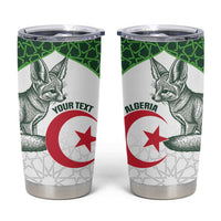 Custom Algeria Football Tumbler Cup 2026 Go Greens Fennec With Islamic Pattern - Wonder Print Shop