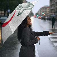 Custom Algeria Football Umbrella 2026 Go Greens Fennec With Islamic Pattern - Wonder Print Shop
