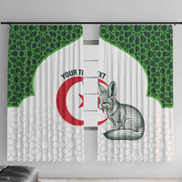 Custom Algeria Football Window Curtain 2026 Go Greens Fennec With Islamic Pattern - Wonder Print Shop