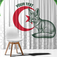 Custom Algeria Football Window Curtain 2026 Go Greens Fennec With Islamic Pattern - Wonder Print Shop
