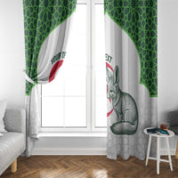 Custom Algeria Football Window Curtain 2026 Go Greens Fennec With Islamic Pattern - Wonder Print Shop