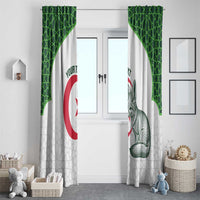 Custom Algeria Football Window Curtain 2026 Go Greens Fennec With Islamic Pattern - Wonder Print Shop