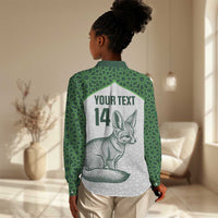 Custom Algeria Football Women Casual Shirt 2026 Go Greens Fennec With Islamic Pattern - Wonder Print Shop