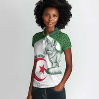 Custom Algeria Football Women Polo Shirt 2026 Go Greens Fennec With Islamic Pattern LT14
