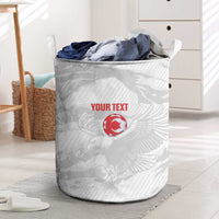 Custom Tunisia Football Laundry Basket 2026 Eagles of Carthage White Grunge - Wonder Print Shop