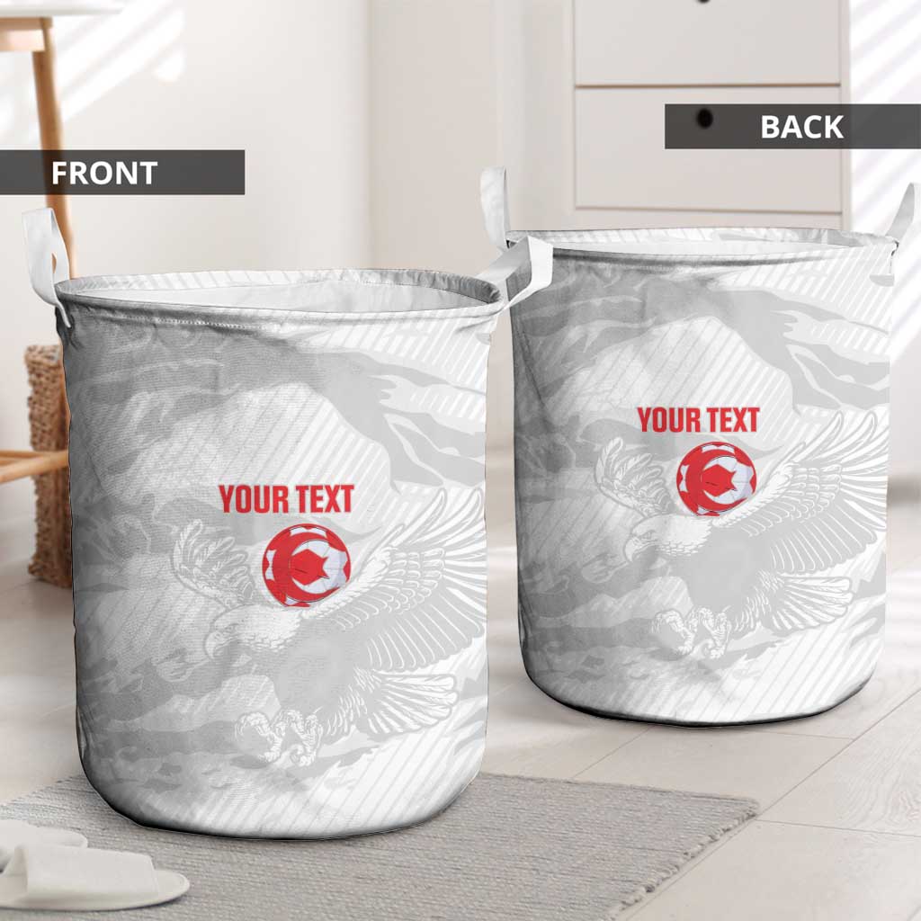 Custom Tunisia Football Laundry Basket 2026 Eagles of Carthage White Grunge - Wonder Print Shop