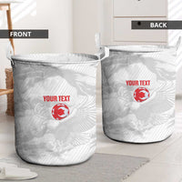 Custom Tunisia Football Laundry Basket 2026 Eagles of Carthage White Grunge - Wonder Print Shop