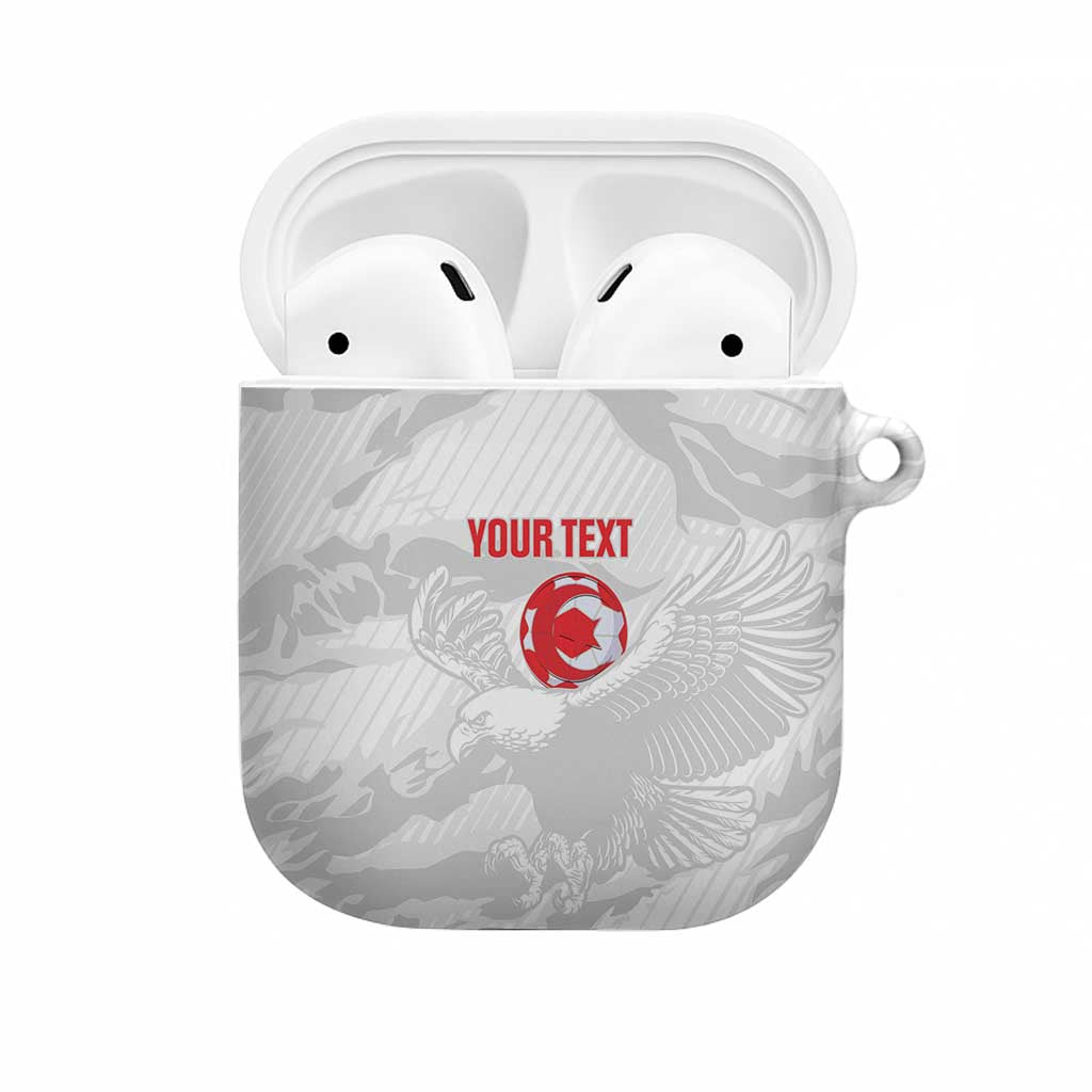 Custom Tunisia Football AirPods Case 2026 Eagles of Carthage White Grunge - Wonder Print Shop