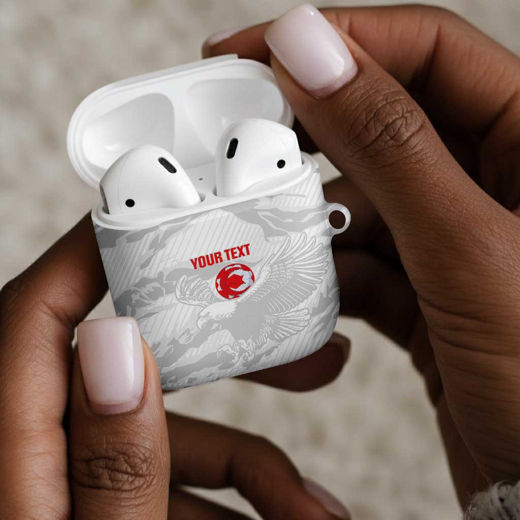 Custom Tunisia Football AirPods Case 2026 Eagles of Carthage White Grunge - Wonder Print Shop