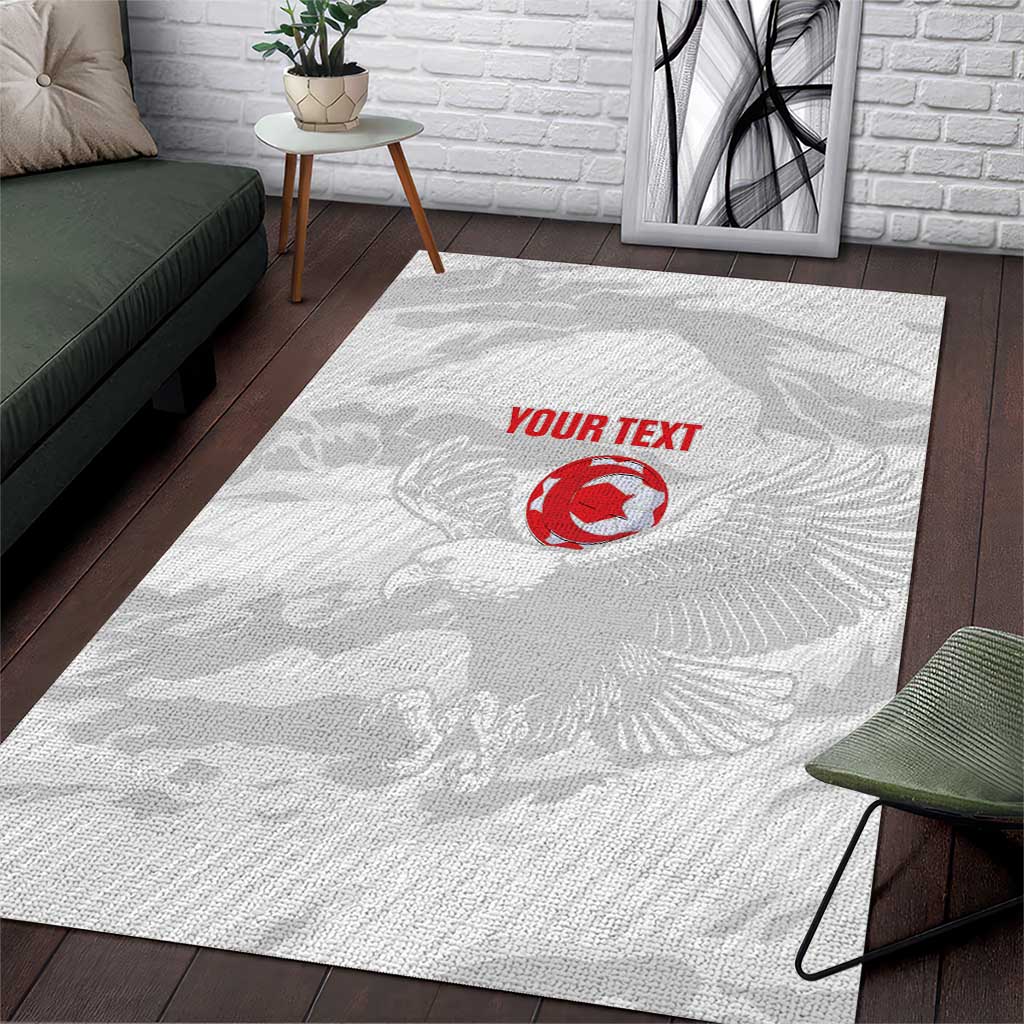 Custom Tunisia Football Area Rug 2026 Eagles of Carthage White Grunge - Wonder Print Shop