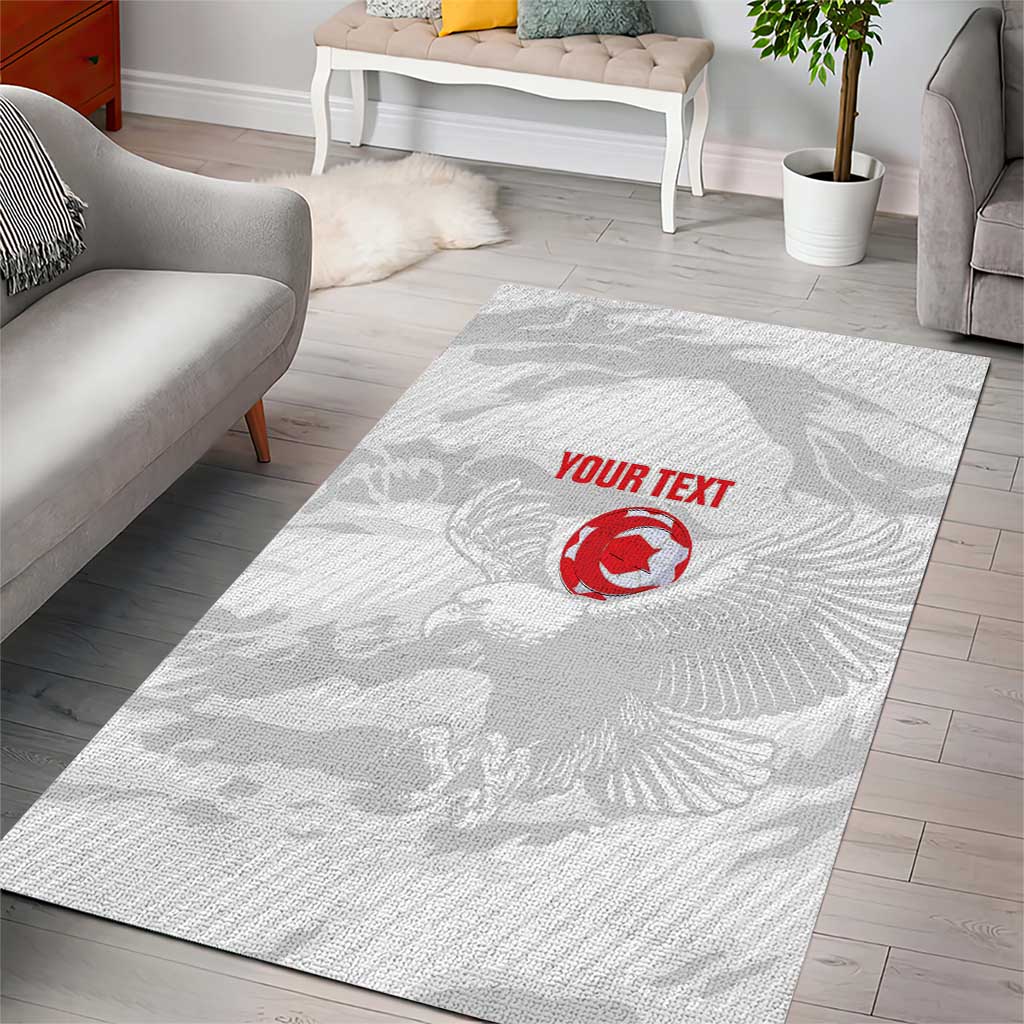 Custom Tunisia Football Area Rug 2026 Eagles of Carthage White Grunge - Wonder Print Shop