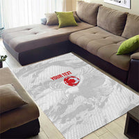 Custom Tunisia Football Area Rug 2026 Eagles of Carthage White Grunge - Wonder Print Shop