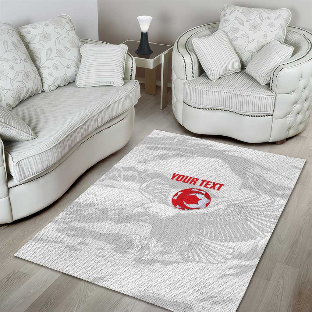 Custom Tunisia Football Area Rug 2026 Eagles of Carthage White Grunge - Wonder Print Shop