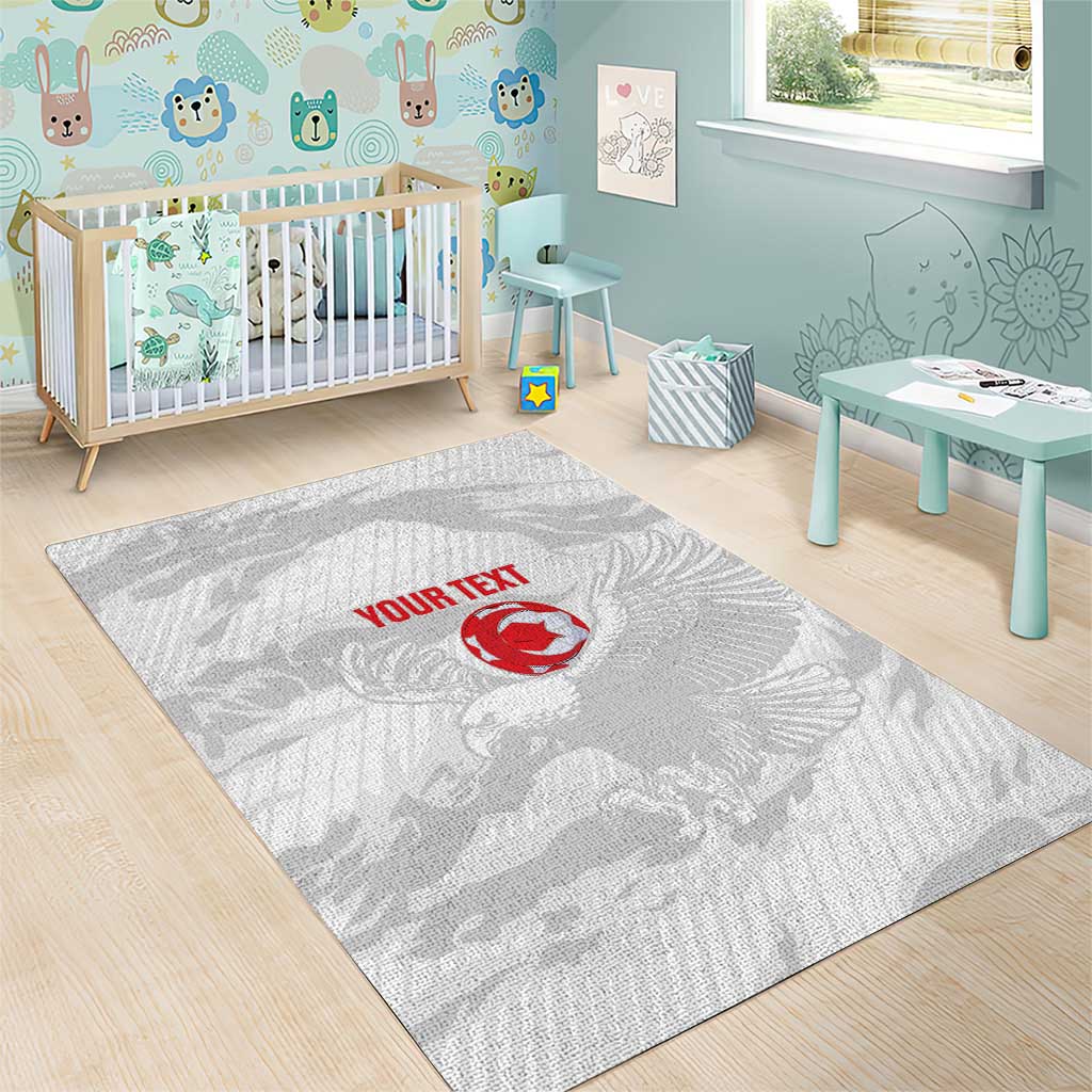 Custom Tunisia Football Area Rug 2026 Eagles of Carthage White Grunge - Wonder Print Shop