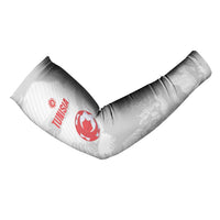 Custom Tunisia Football Arm Sleeves 2026 Eagles of Carthage White Grunge - Wonder Print Shop