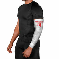 Custom Tunisia Football Arm Sleeves 2026 Eagles of Carthage White Grunge - Wonder Print Shop