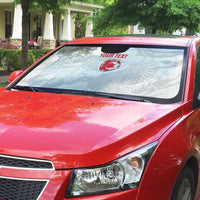 Custom Tunisia Football Auto Sun Shade 2026 Eagles of Carthage White Grunge - Wonder Print Shop