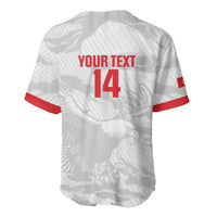 Custom Tunisia Football Baseball Jersey 2026 Eagles of Carthage White Grunge LT14