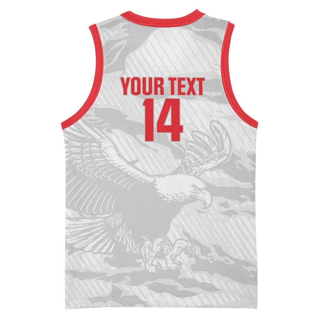 Custom Tunisia Football Basketball Jersey 2026 Eagles of Carthage White Grunge - Wonder Print Shop
