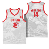 Custom Tunisia Football Basketball Jersey 2026 Eagles of Carthage White Grunge - Wonder Print Shop