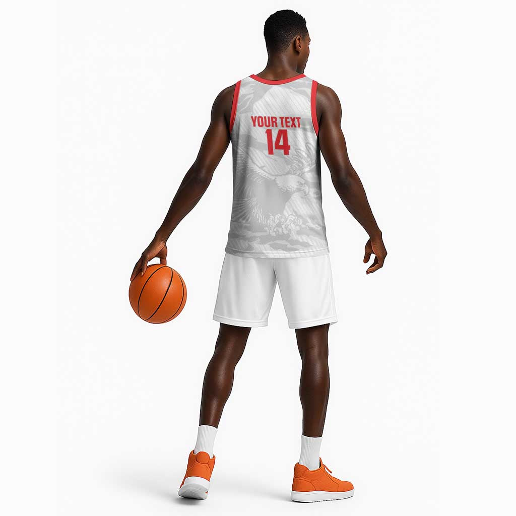 Custom Tunisia Football Basketball Jersey 2026 Eagles of Carthage White Grunge - Wonder Print Shop