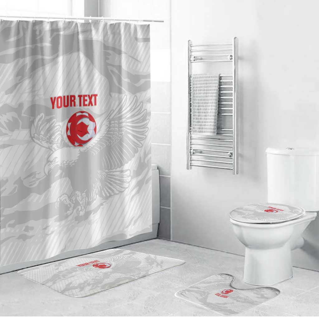Custom Tunisia Football Bathroom Set 2026 Eagles of Carthage White Grunge - Wonder Print Shop