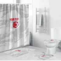 Custom Tunisia Football Bathroom Set 2026 Eagles of Carthage White Grunge - Wonder Print Shop