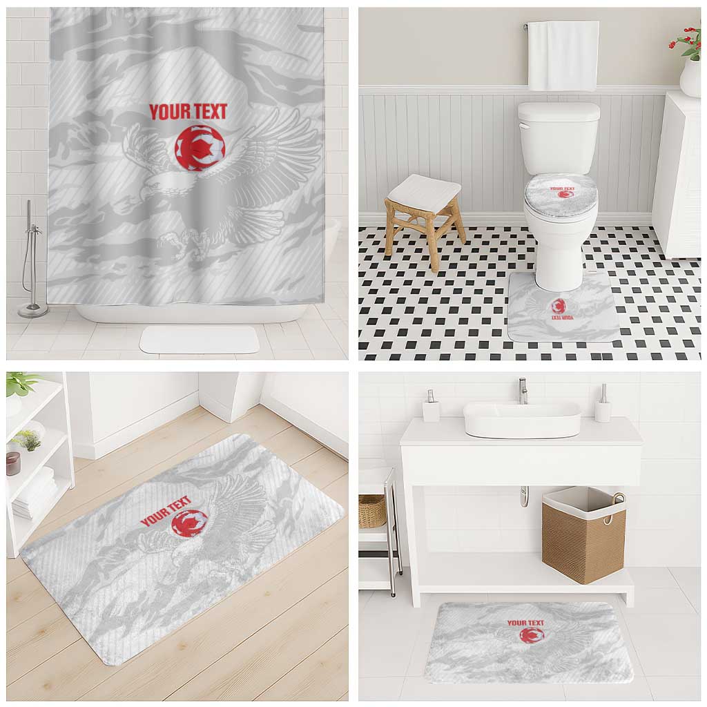 Custom Tunisia Football Bathroom Set 2026 Eagles of Carthage White Grunge - Wonder Print Shop