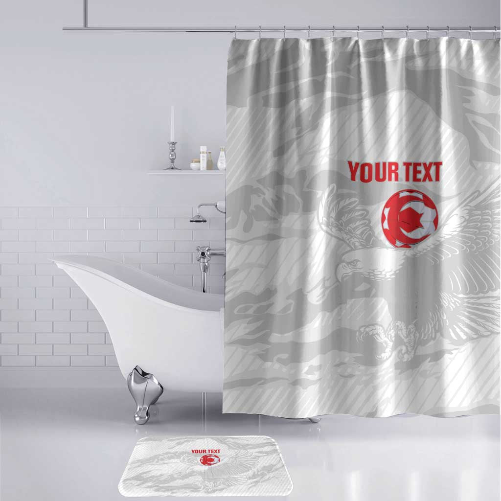 Custom Tunisia Football Bathroom Set 2026 Eagles of Carthage White Grunge - Wonder Print Shop