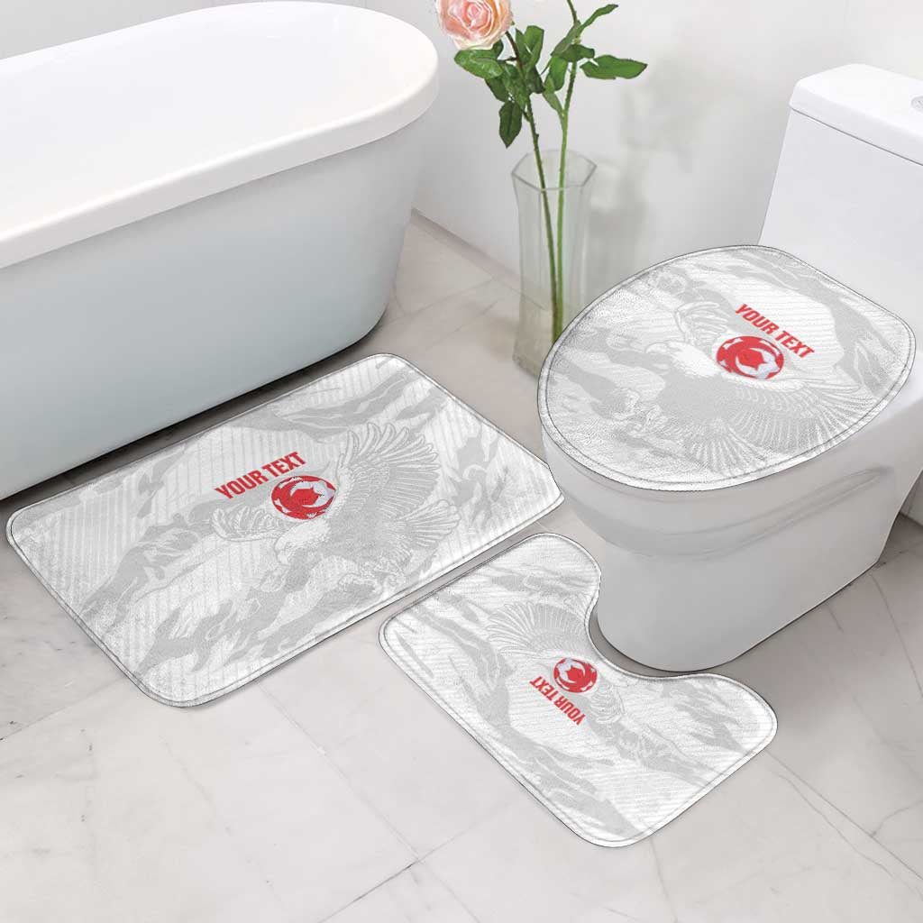 Custom Tunisia Football Bathroom Set 2026 Eagles of Carthage White Grunge - Wonder Print Shop