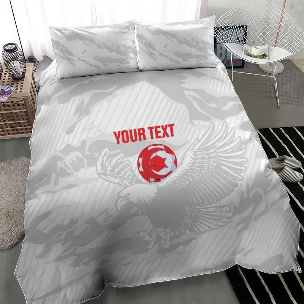 Custom Tunisia Football Bedding Set 2026 Eagles of Carthage White Grunge - Wonder Print Shop