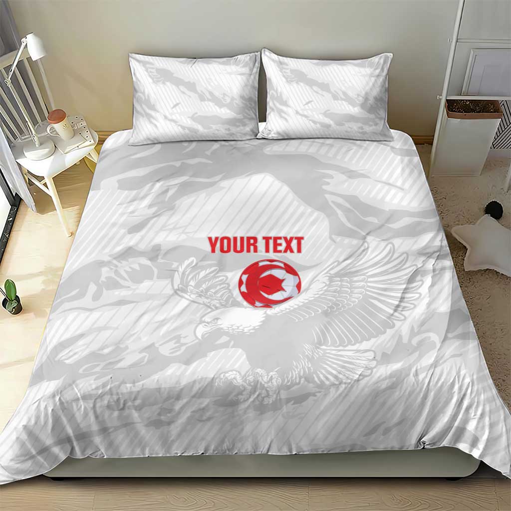 Custom Tunisia Football Bedding Set 2026 Eagles of Carthage White Grunge - Wonder Print Shop