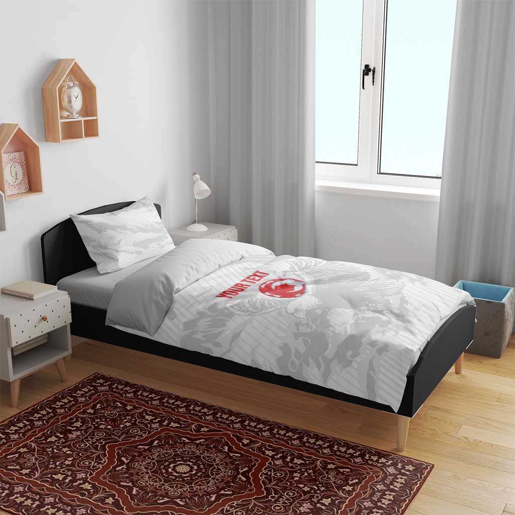 Custom Tunisia Football Bedding Set 2026 Eagles of Carthage White Grunge - Wonder Print Shop
