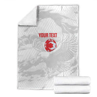 Custom Tunisia Football Blanket 2026 Eagles of Carthage White Grunge - Wonder Print Shop